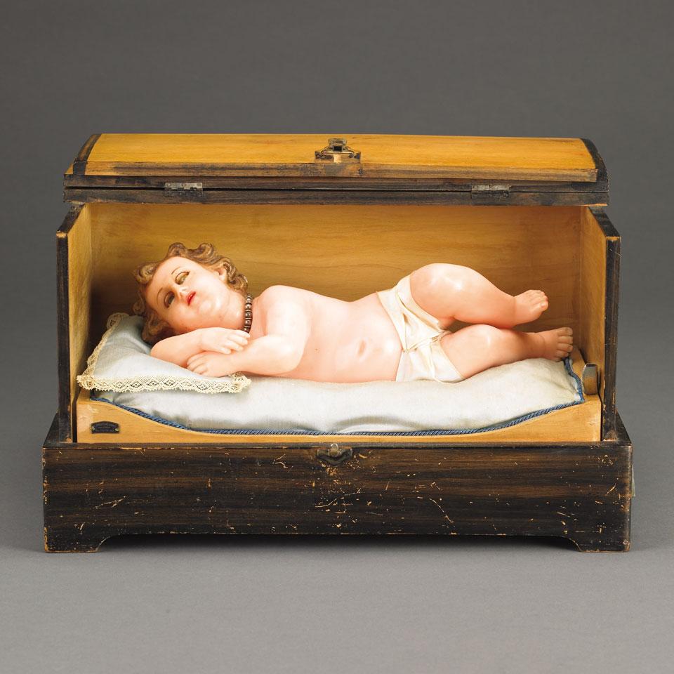 Italian ‘Sleeping Beauty’ Wax Automaton Musical Box, c.1900