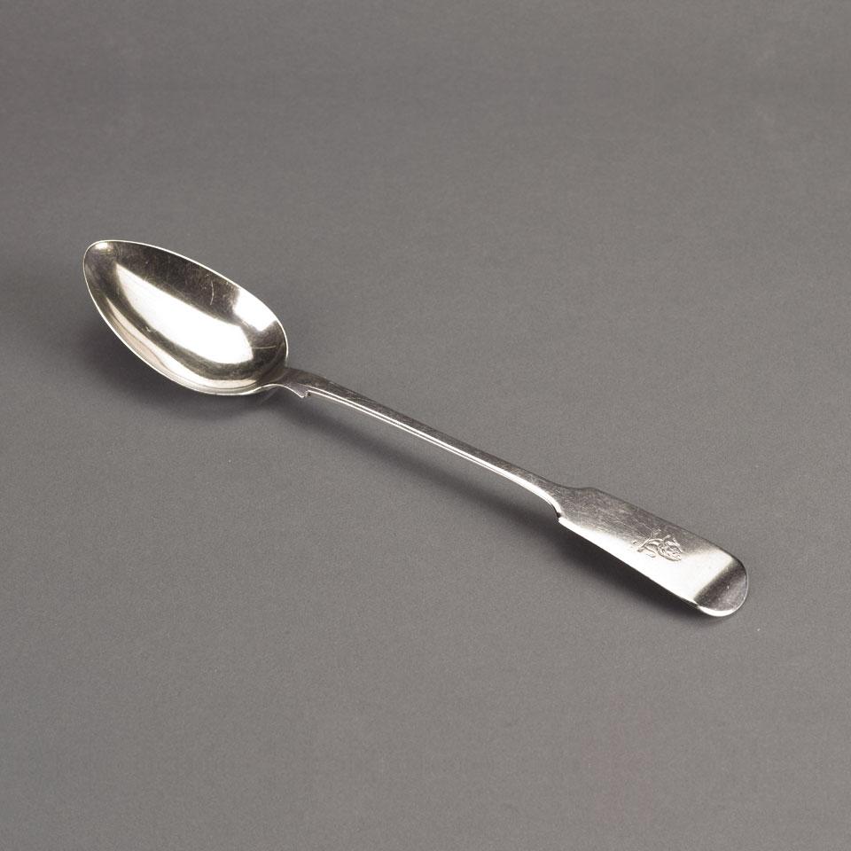 Victorian Silver Fiddle Pattern Serving Spoon, Robert Williams, Exeter, 1844
