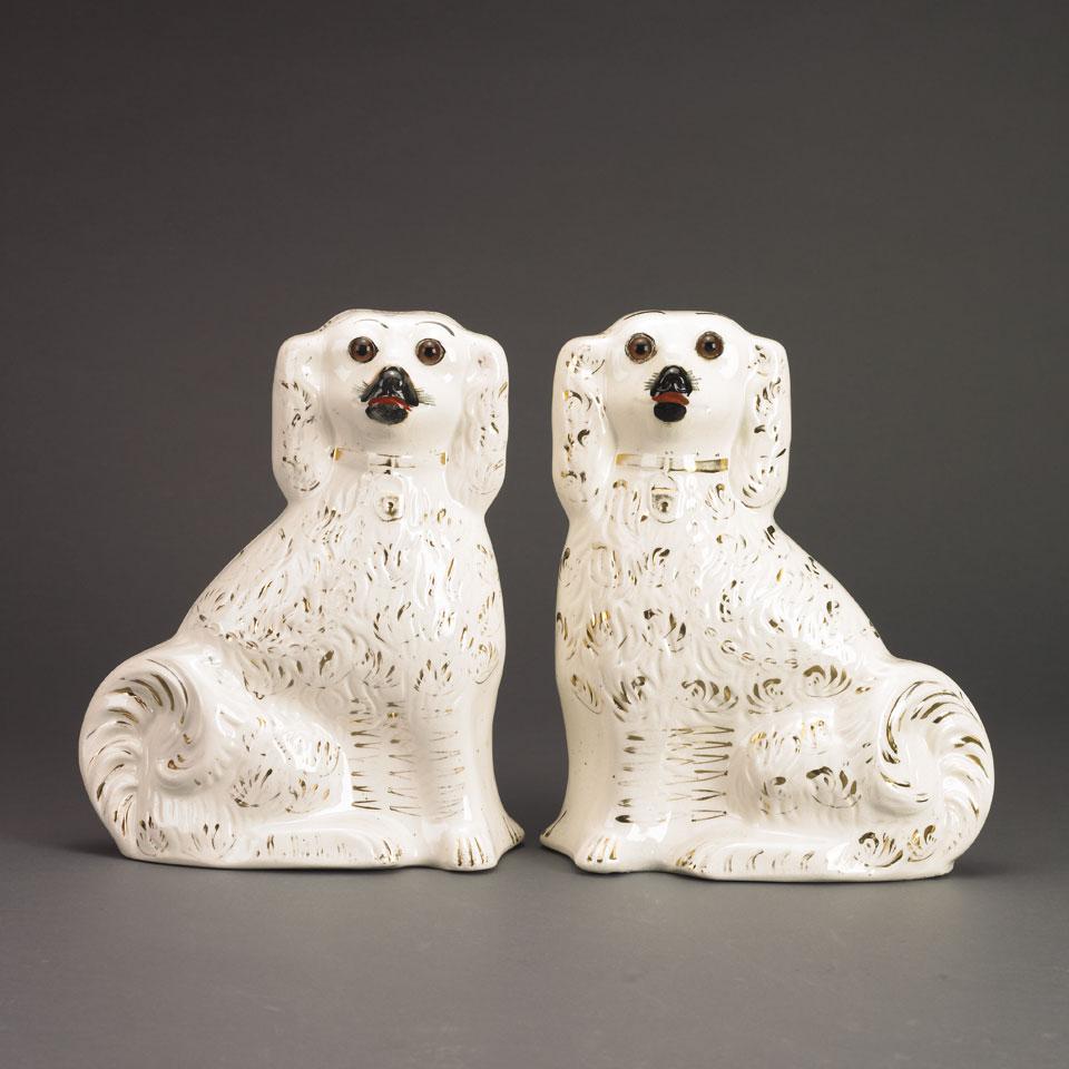 Pair of White Staffordshire Dogs, late 19th century