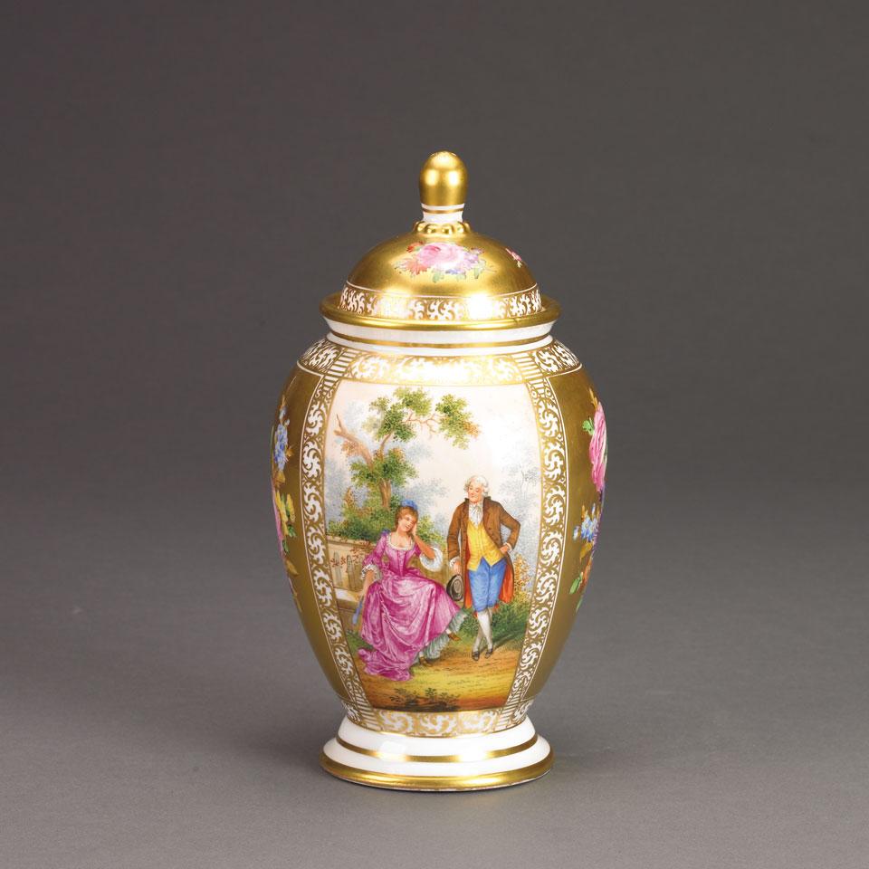 Dresden Vase and Cover, 20th century