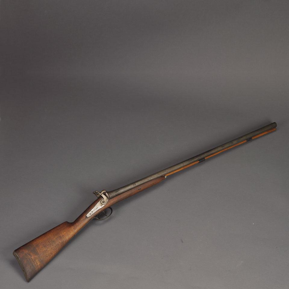 Two Double Barrel Percussion Shotguns, mid-19th century