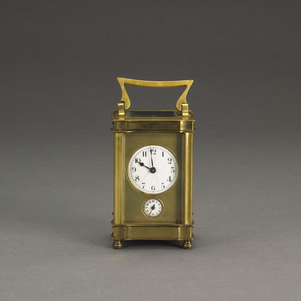 French Gilt Brass Cased Carriage Clock, Couaillet Frères, c.1900