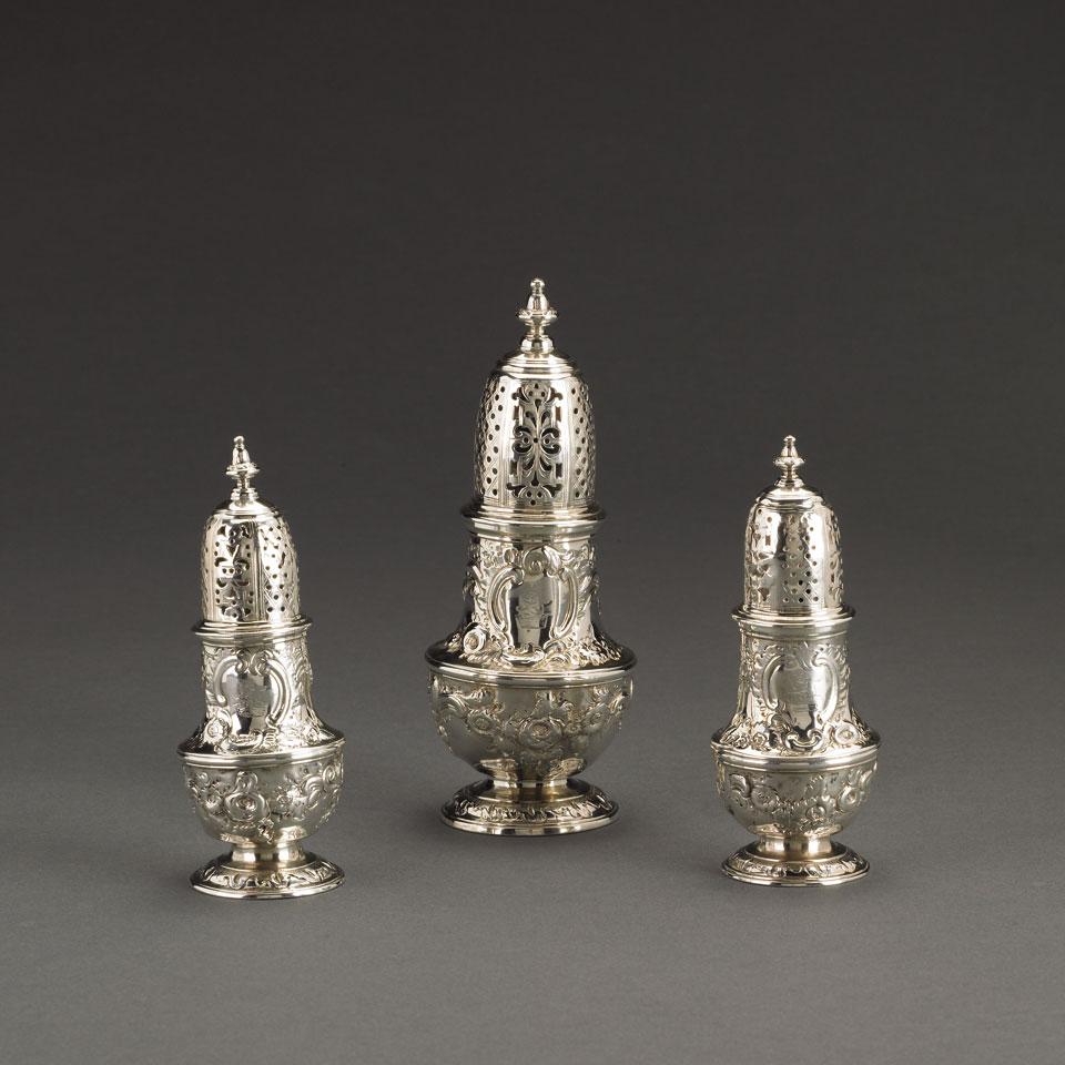 Three George II Silver Casters, London, c.1741-56