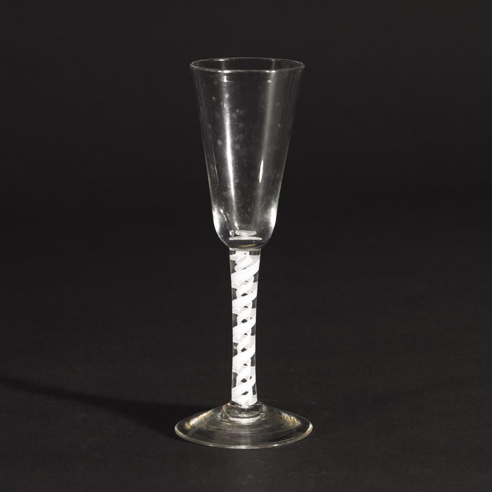 English Opaque Twist Stemmed Ale Glass, c.1760-80