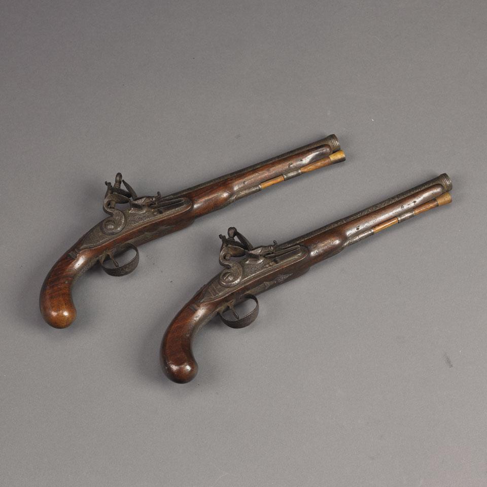 Pair of Spanish Flintlock Pistols, late 18th century