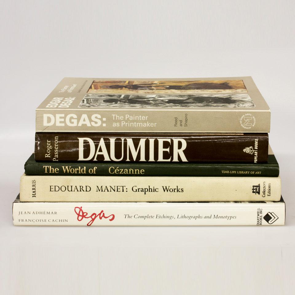 Five Volumes on Degas, Manet, Cezanne and Daumier