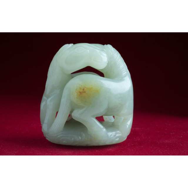 Celadon Jade Horse Group, Qing Dynasty, 18th Century