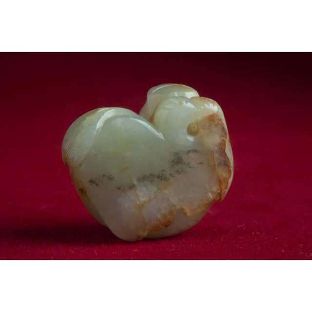 White Jade Recumbent Dog Bead, Qing Dynasty