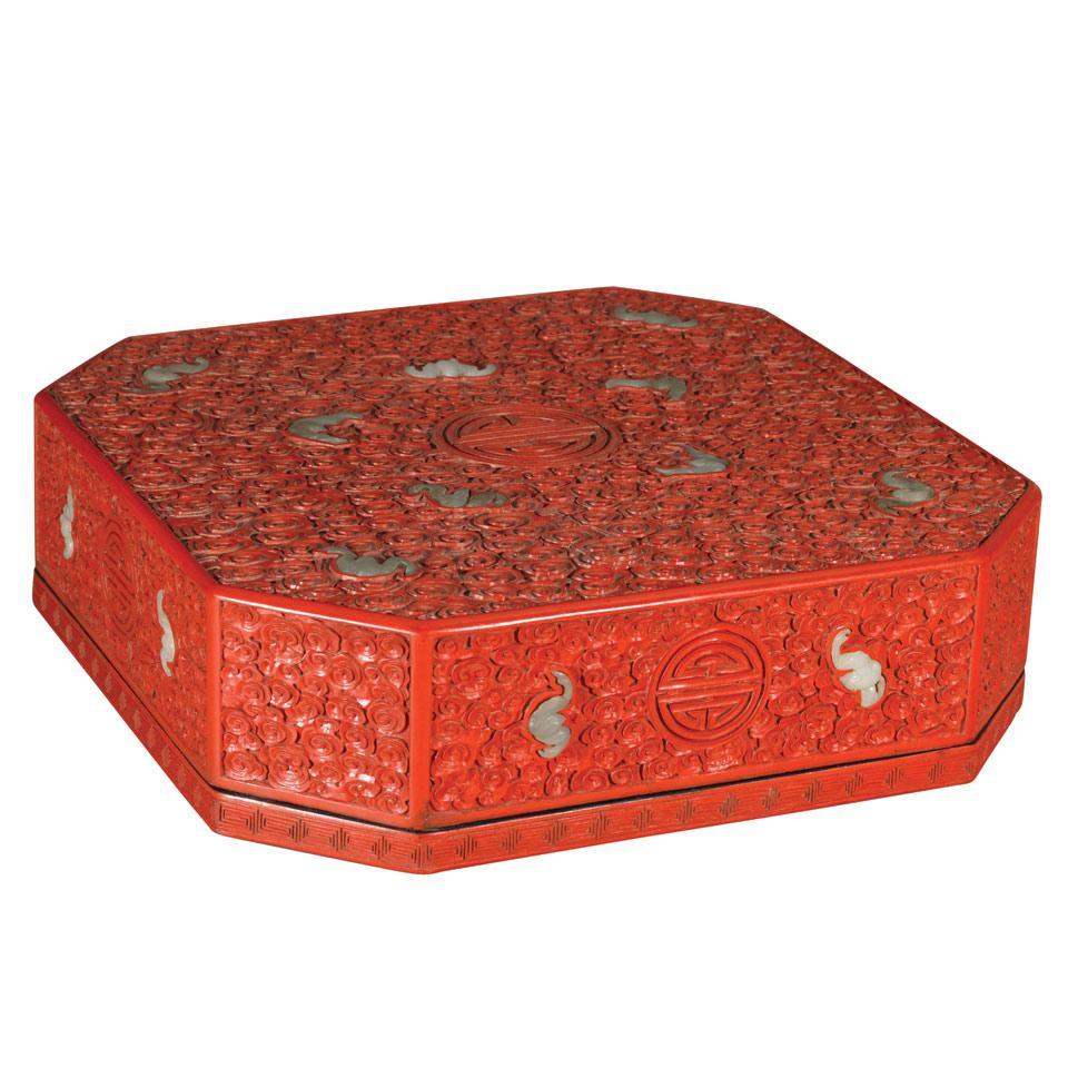 Carved Cinnabar Lacquer ‘Sweets’ Box and Cover, Early 20th Century