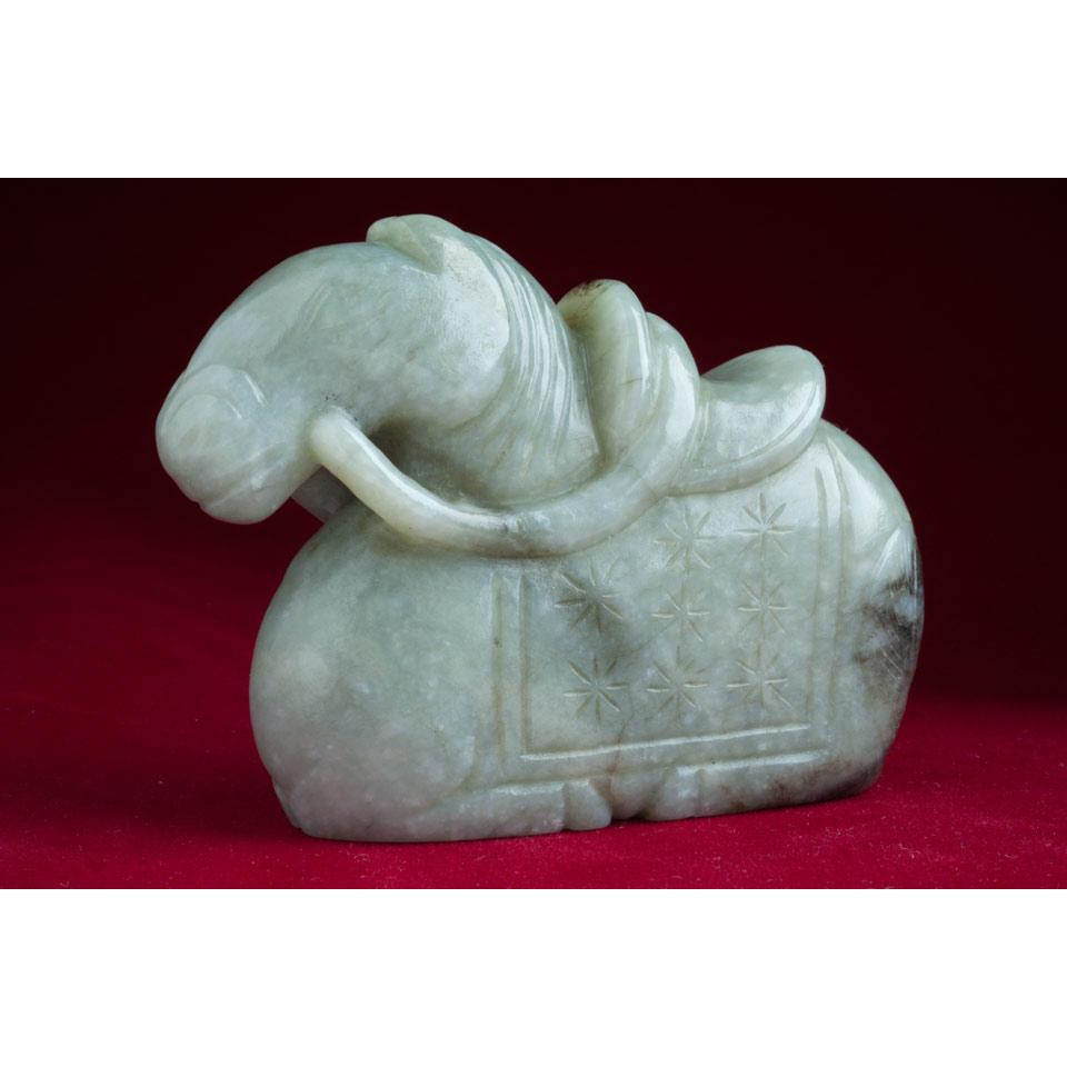 Jade Horse with Saddle, Qing Dynasty