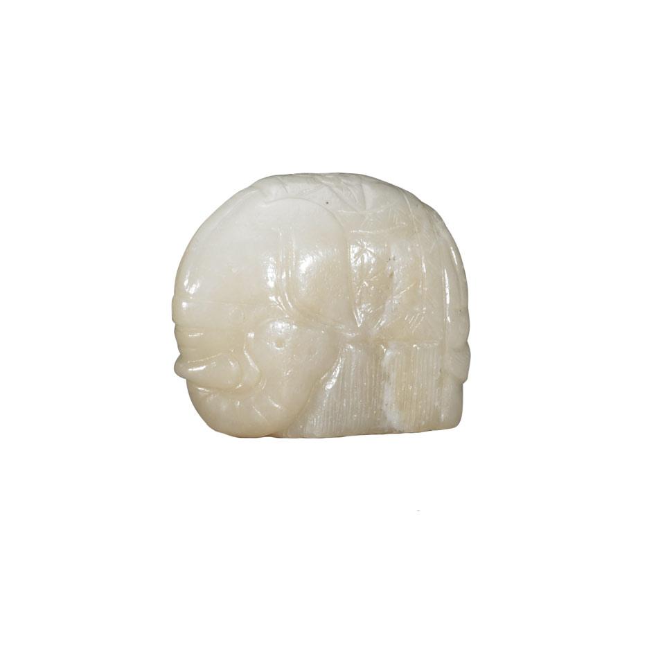 White Jade Elephant Pendant, Qing Dynasty