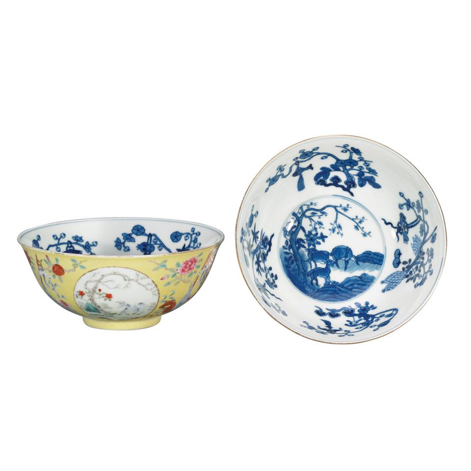Pair of Famille Rose ‘Medallion’ Bowls, Guangxu Mark