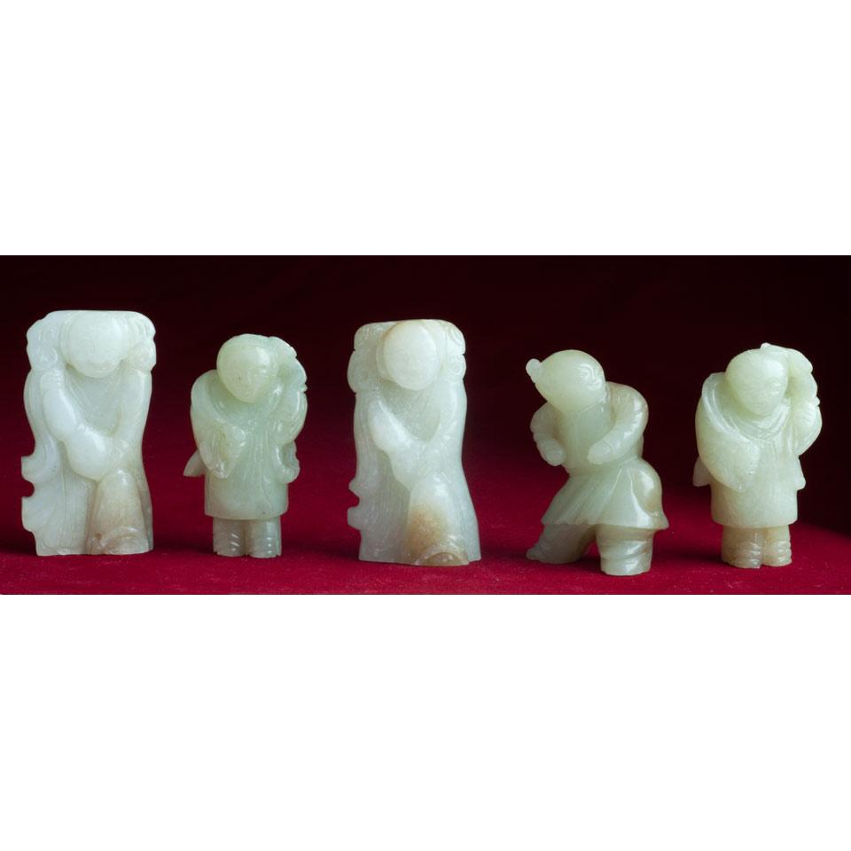 Five Jade Figures of Boys, Qing Dynasty