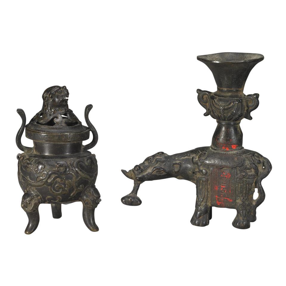 Two Bronze Censers, Ming Dynasty, 16th/17th Century