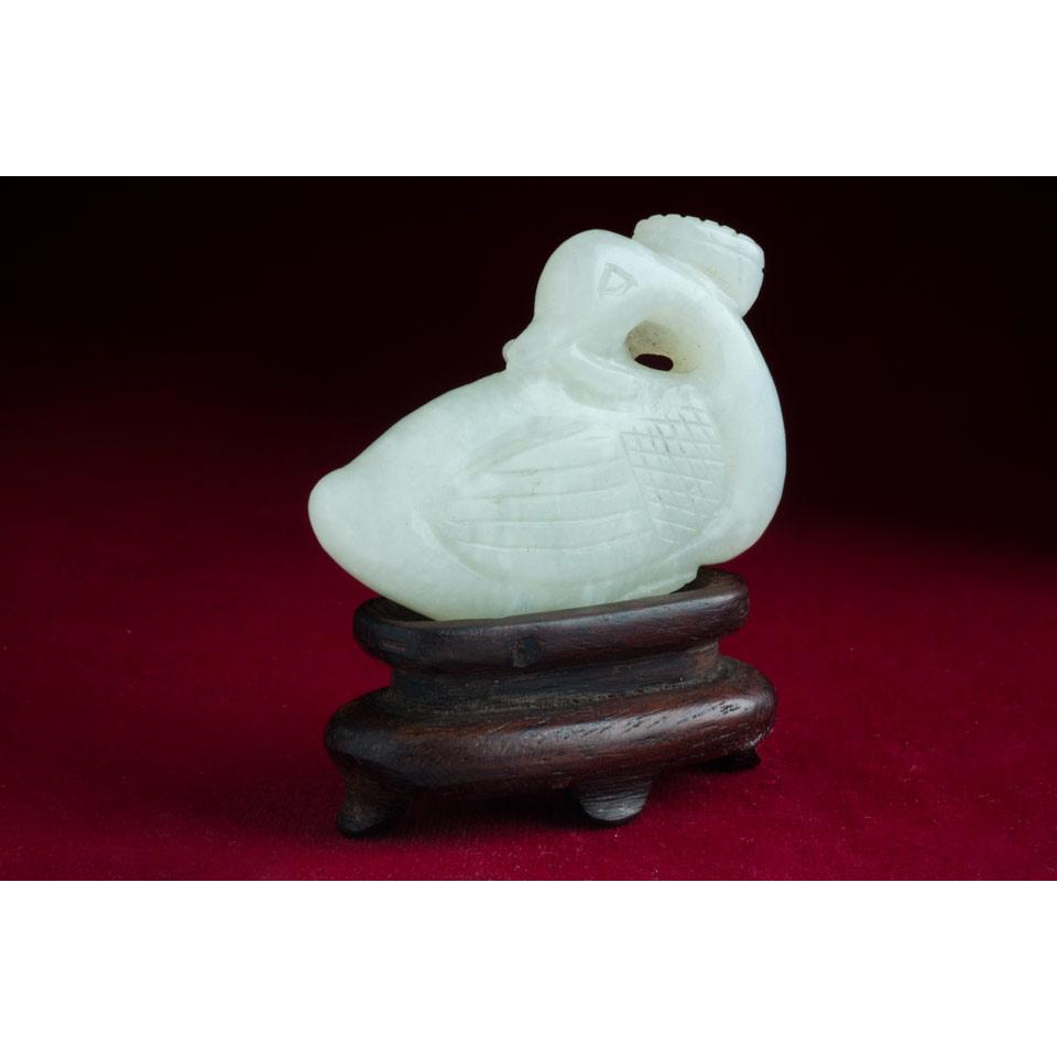 White Jade Goose and Lotus Group, Qing Dynasty, 19th Century
