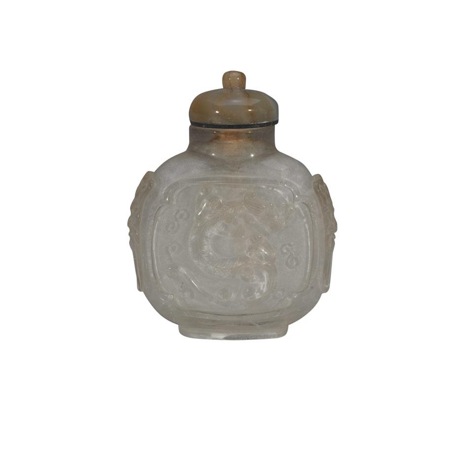 Large Rock Crystal Snuff Bottle, 19th Century