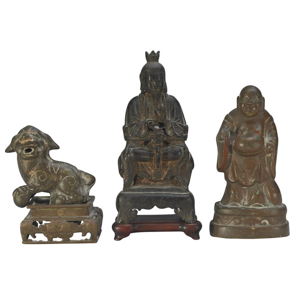 Three Bronze Figures, Qing Dynasty, 19th Century