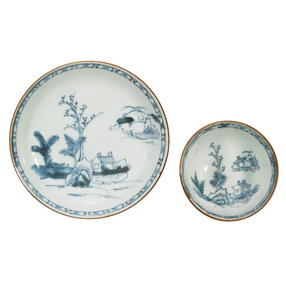 Export Blue and White Cup and Saucer, Qing Dynasty, Kangxi Period (1662-1722)