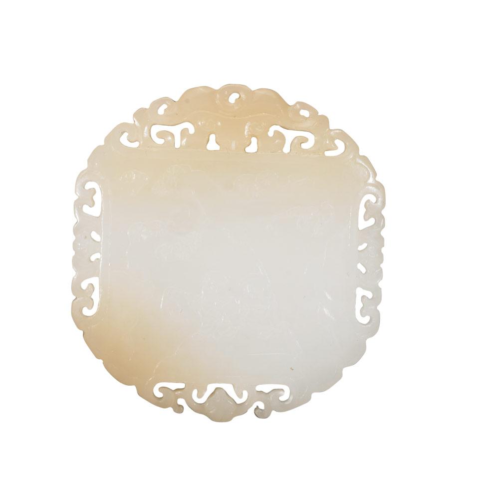 Mottled White Jade Pendant