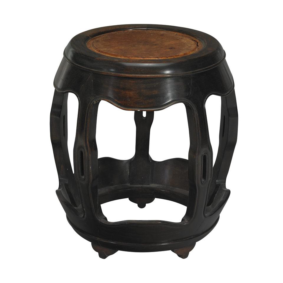 Hardwood Drum Stool, Qing Dynasty, 19th Century
