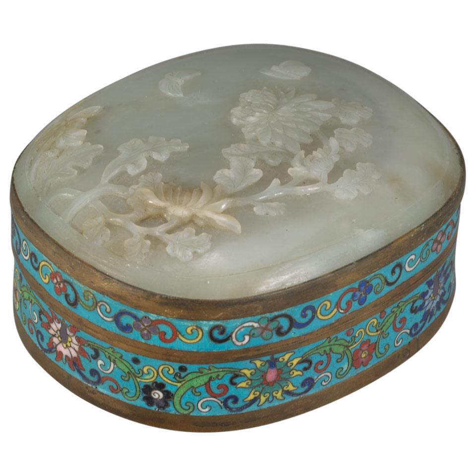 Cloisonné Enamel Box and Jade Plaque, Qing Dynasty, 18th Century
