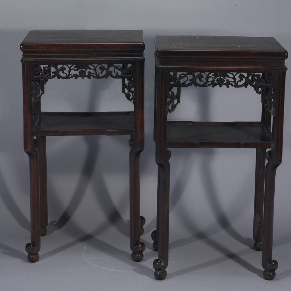 Pair of Rosewood Side Tables, Mid-20th Century