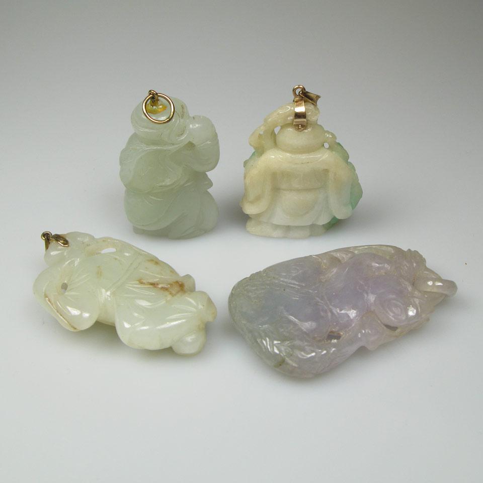 Four Carved Jade Pendants