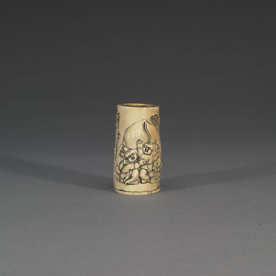 Ivory Carved Brushpot, Bitong