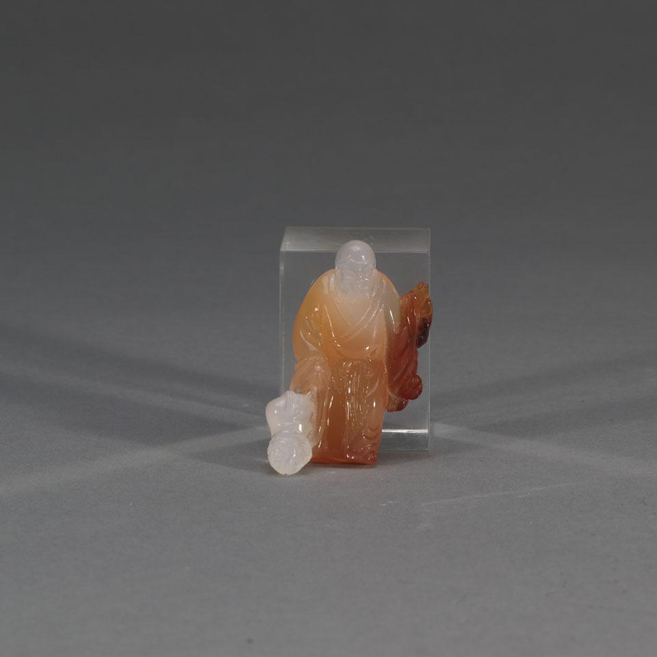 Small Agate Carving of a Monk