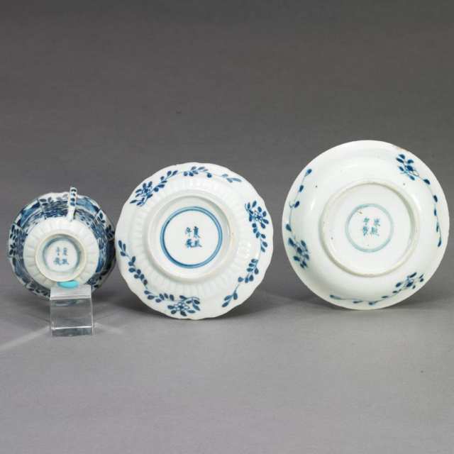 Export Blue and White Tea Cup and Saucer, Kangxi Period (1662-1722)