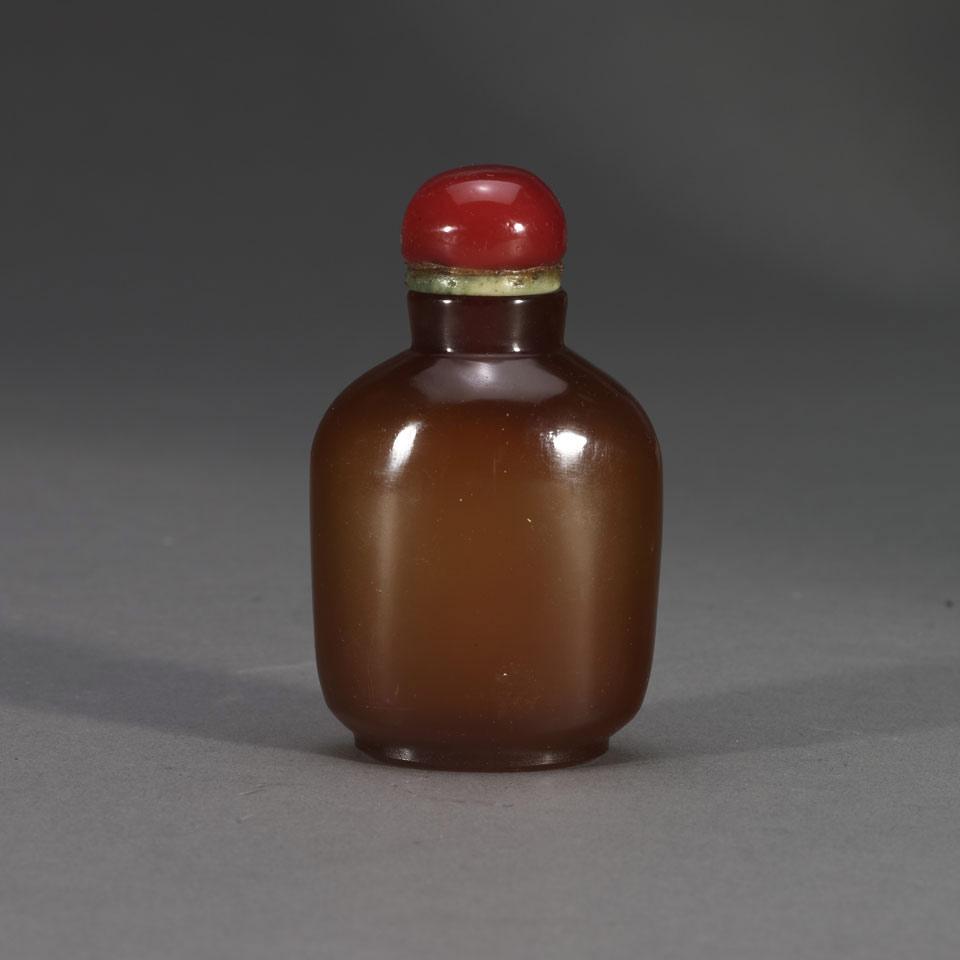 Peking Glass Snuff Bottle, Qing Dynasty, 19th Century 