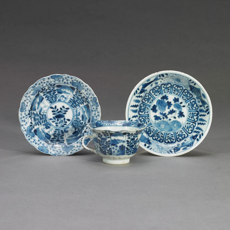 Export Blue and White Tea Cup and Saucer, Kangxi Period (1662-1722)