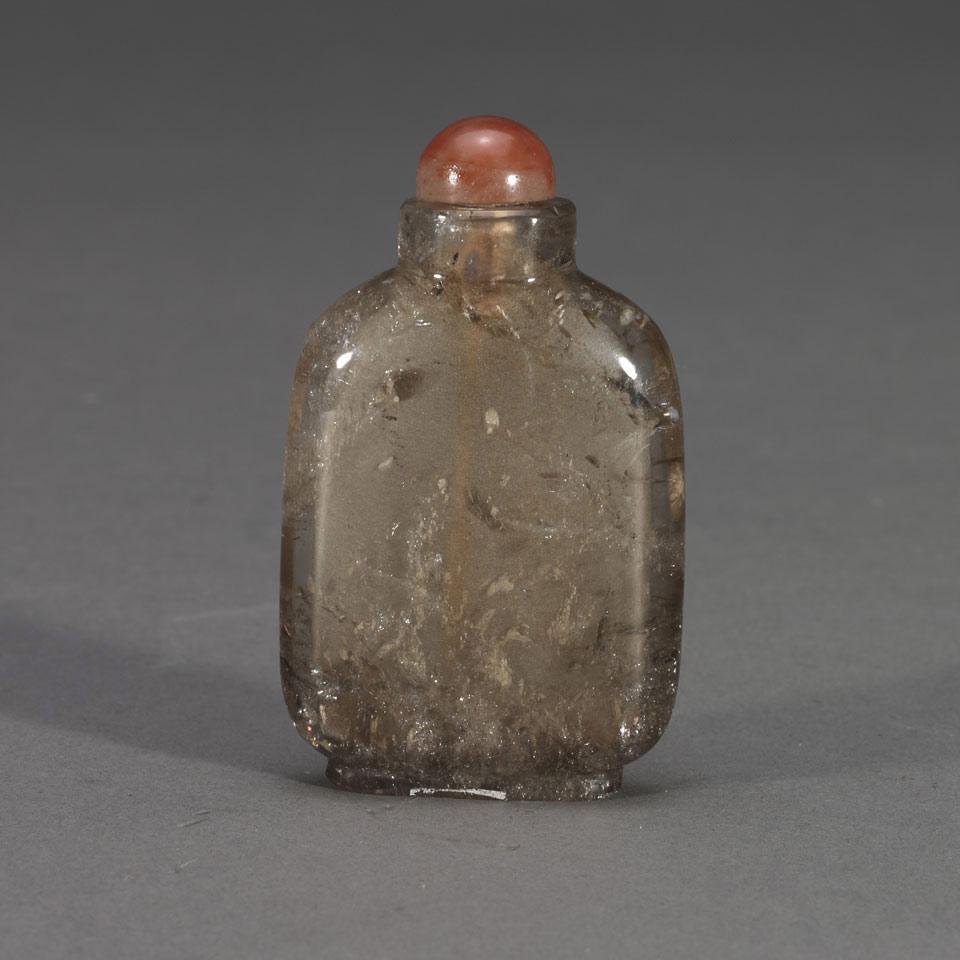 Rock Crystal Carved Snuff Bottle, Qing Dynasty, 19th Century