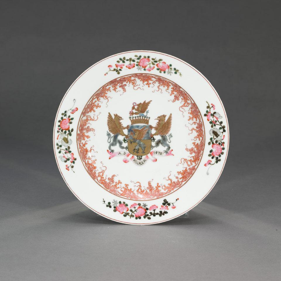 Famille Rose Armorial Plate
