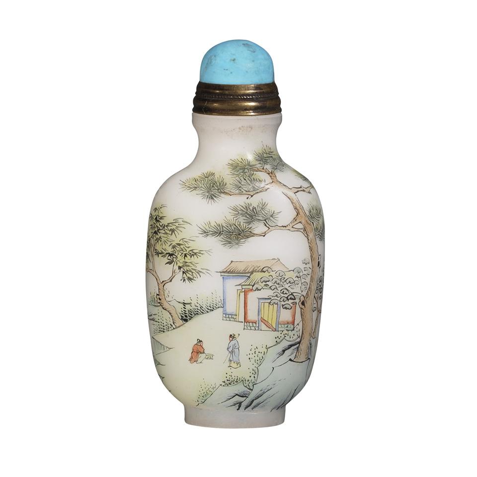 Enameled Glass Snuff Bottle, Qianlong Mark