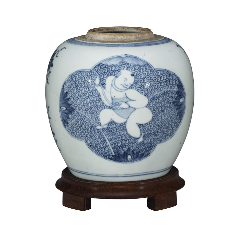Blue and White ‘Boys’ Ginger Jar, 17th/18th Century 