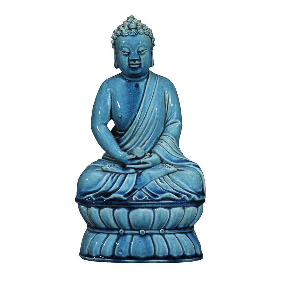 Export Turquoise Ground Amida Buddha, Early 20th Century
