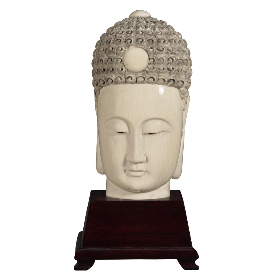 Ivory Carved Buddha Head