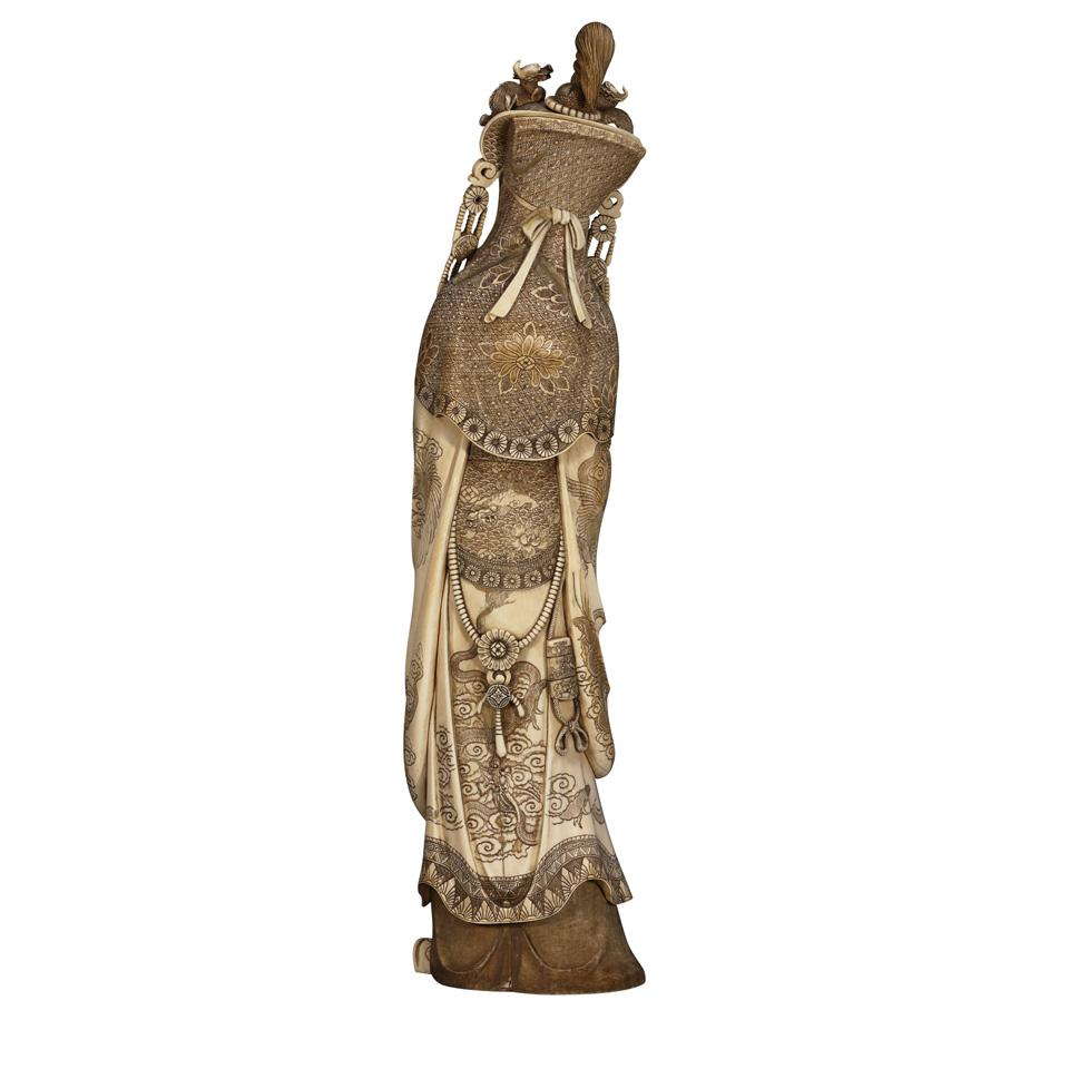Massive Ivory Carved Immortal, Circa 1900