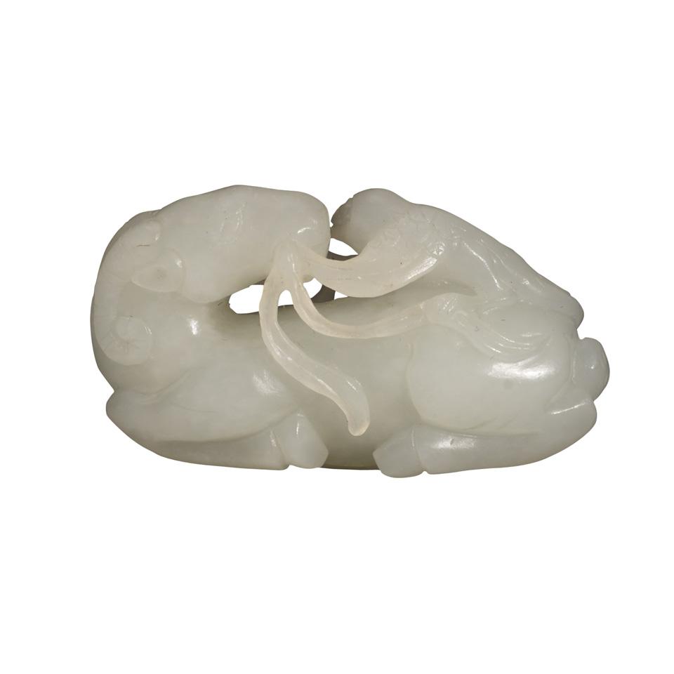 White Jade Ram and Magpie Group