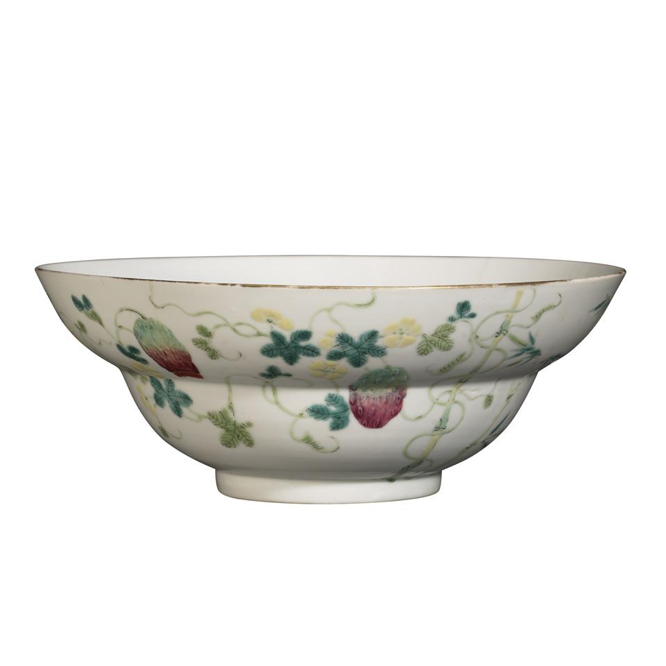 Famille Rose ‘Lychee’ Ogee Form Bowl, Guangxu Mark and Period (1875-1908)