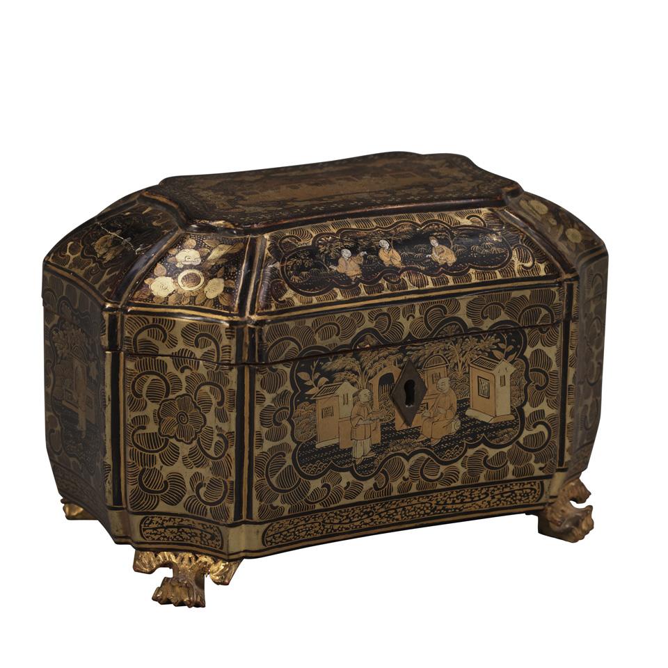 Export Lacquer Tea Caddy, Qing Dynasty, 19th Century