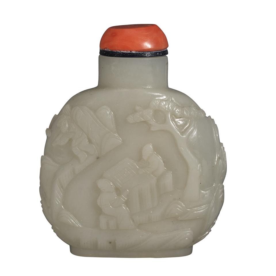 Celadon Jade Snuff Bottle, 19th/20th Century
