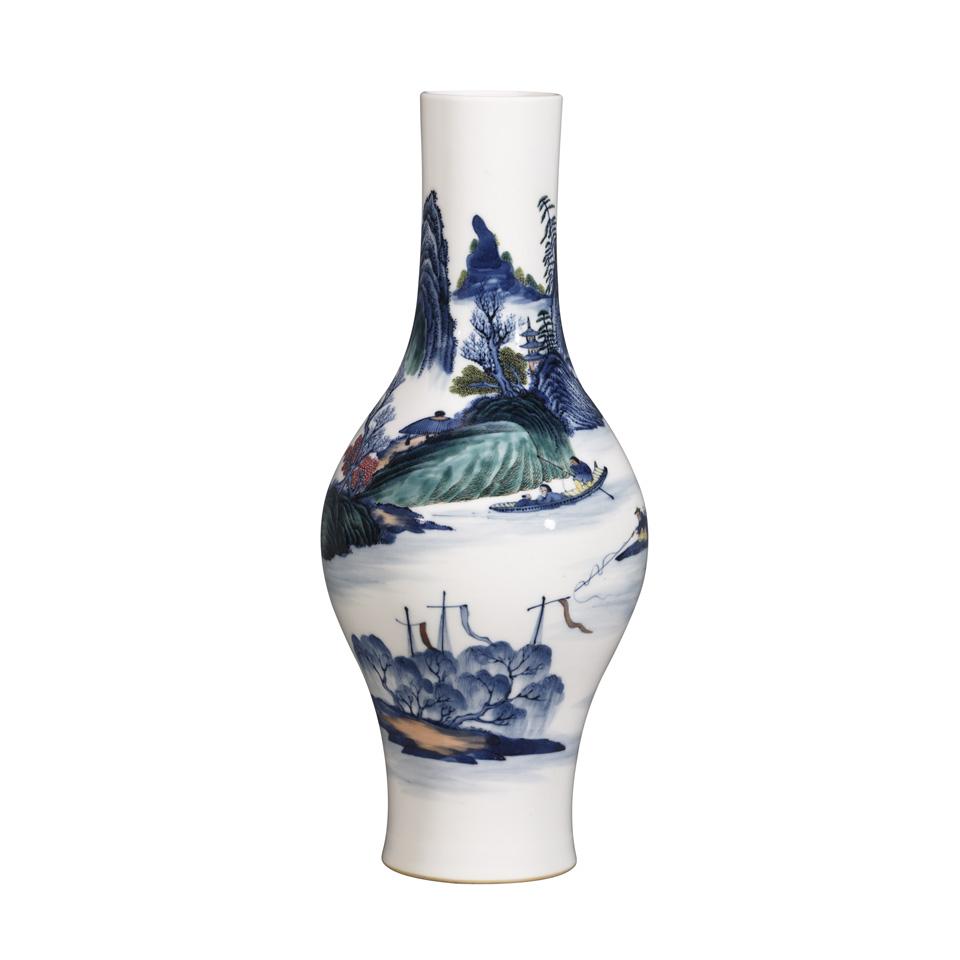 Doucai Landscape Vase, Guangxu Mark