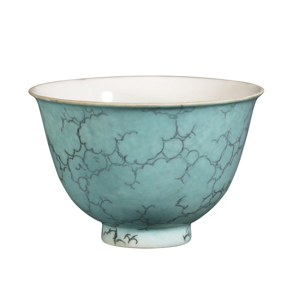 Turquoise Ground Wine Cup, 18th Century