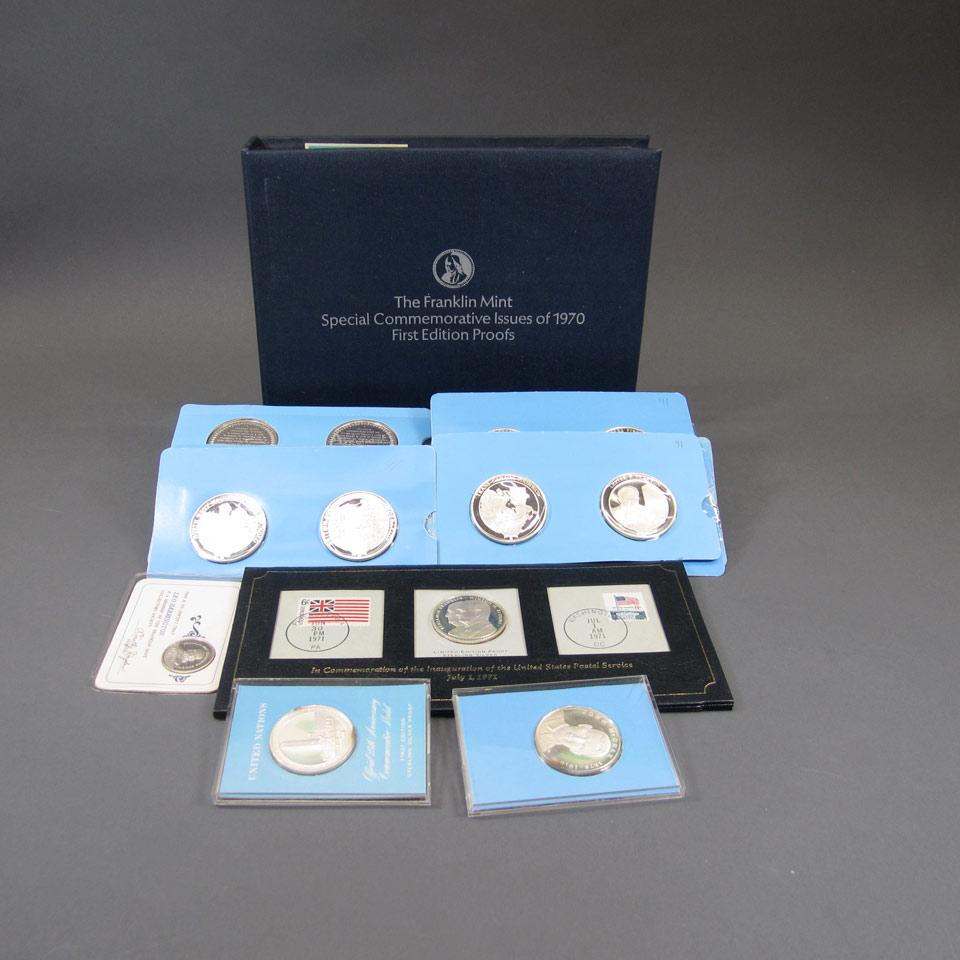 81 Various Franklin Mint Sterling Silver Commemorative Medallions