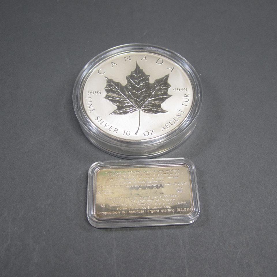 Canadian $50 Ten Ounce Fine Silver Coin
