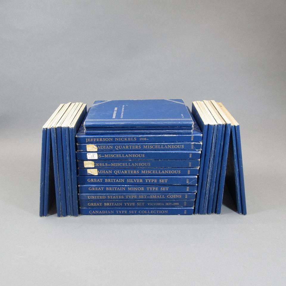28 Various Blue Collector Books Of Coins