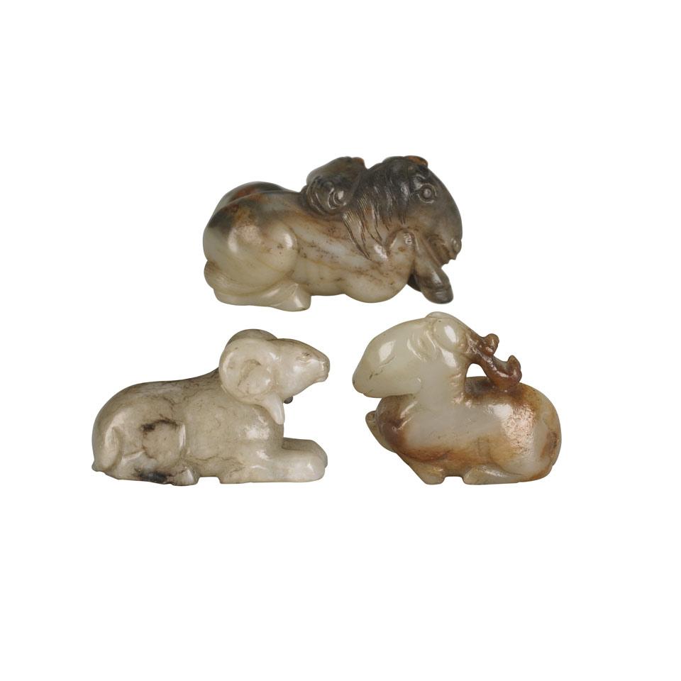 Three Small Jade Carvings, 17th to 19th Century