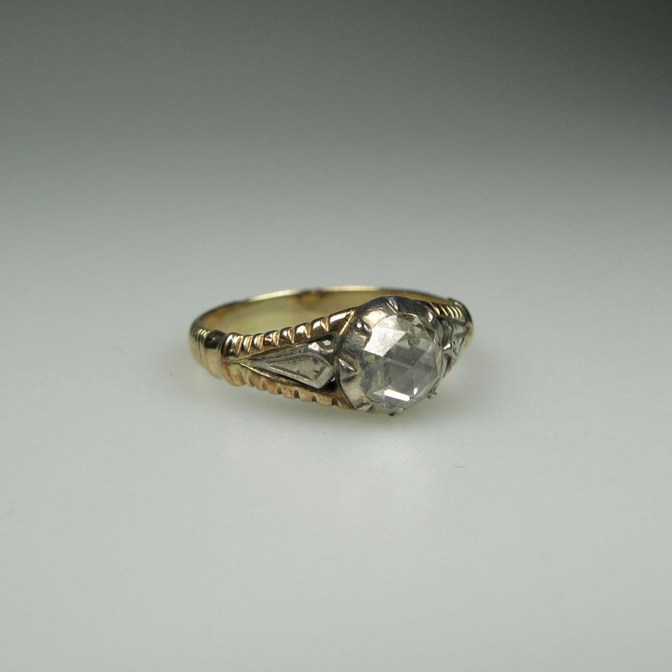Dutch 14k Yellow Gold And Silver Ring